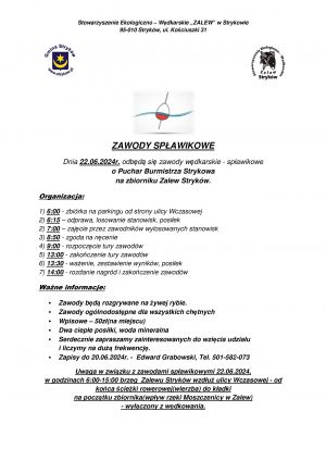 Plakat - zawody spławikowe 2024