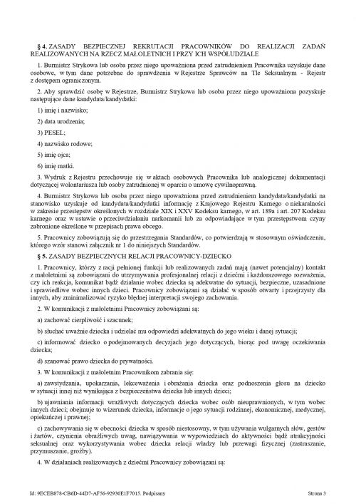Standardy ochrony małoletnich - Zarządzenie 122/2024