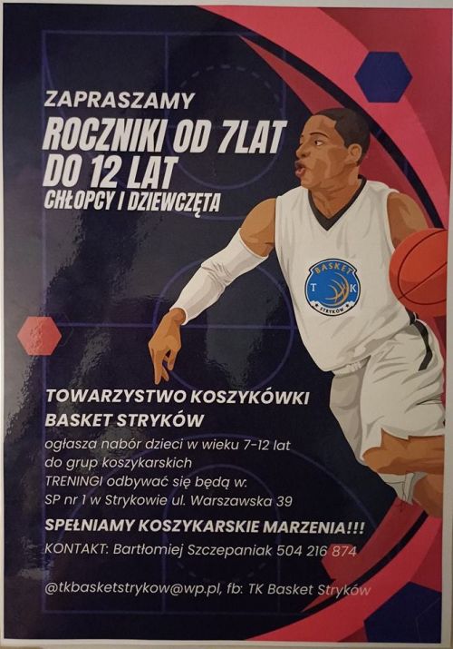 Plkat informacyjny, TK Basket Stryków