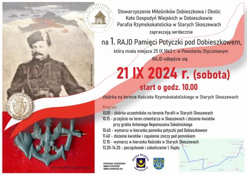 Plakat informacyjny, Stowarzyszenie Miłośników Historii Dobieszkowa i Okolic