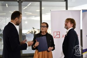 Konferencja prasowa w Akademii Sztuk Pięknych w Łodzi