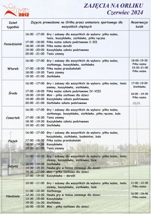 zajęcia na Orliku - Czerwiec 2024