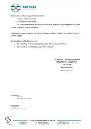 Komunikat ZDiT Łódź - zmiana tras linii autobusowych 60A, 60B, 60C, 60D od 1.12.2024 r.