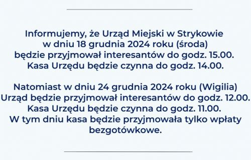 Praca Urzędu w święta