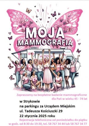 Bezpłatne badanie mammograficzne 22.01.2025 r.