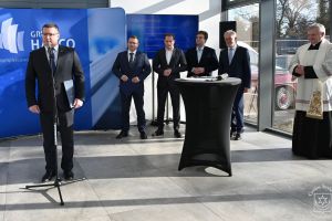 Uroczystość wmurowania kamienia węgielnego pod centrum hurtowo-dystrybucyjne Grupy Hasco w Sosnowcu k. Strykowa
