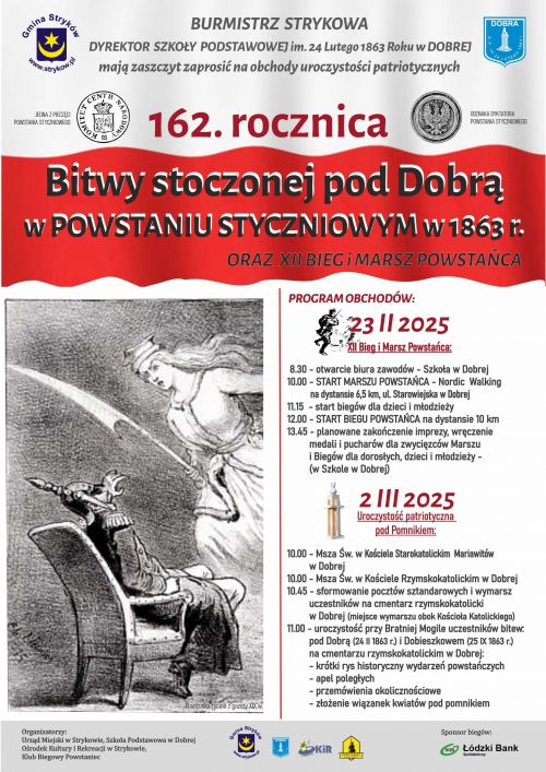 Uroczystości patriotyczne pod pomnikiem - 162. rocznicy Bitwy pod Dobrą