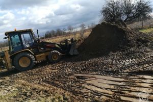 Budowa świetlicy w Wyskokach, w trakcie przeprowadzenia prac ziemnych - rozpoczęcie budowy świetlicy