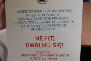 Hej(t)! uwolnij się - warsztaty plastyczne w SP Dobra