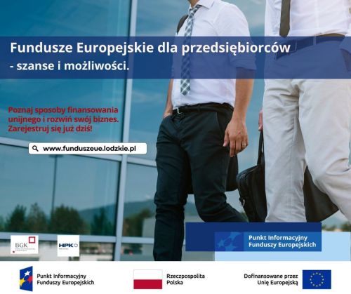 Plakat informacyjny, Główny Punkt Informacyjny Funduszy Europejskich w Łodzi