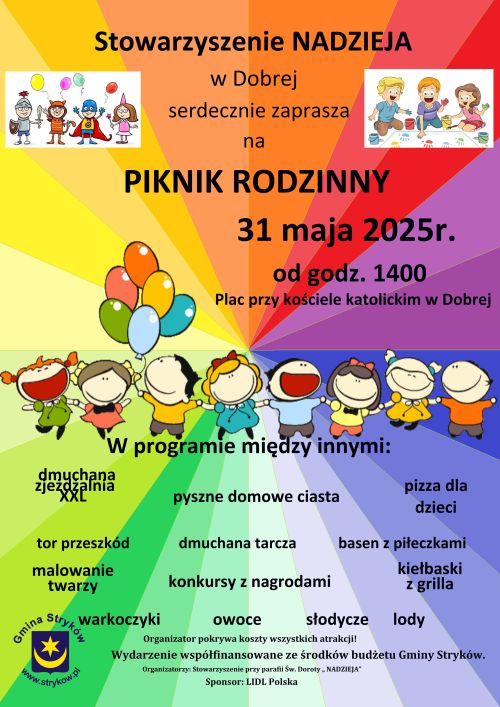 Stowarzyszenie Nadzieja w Dobrej serdecznie zaprasza na Piknik Rodzinny