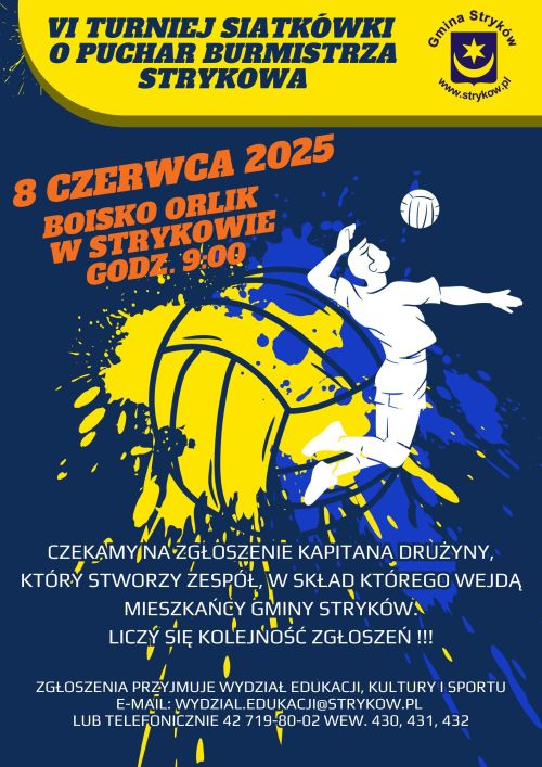 Plakat Turniej Siatkówki Dni Strykowa