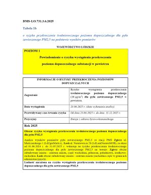 Powiadomienie o ryzyku wystąpienia przekroczenia poziomu dopuszczalnego substancji w powietrzu