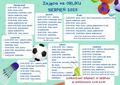 Zajęcia na orliku - sierpień 2025