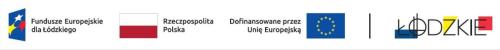 Znaki: Funduszy Europejskich, barw RP, UE, logo promocyjne województwa łódzkiego