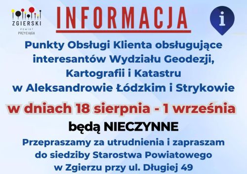 Grafika informacyjna Starostwo Powiatowe w Zgierzu
