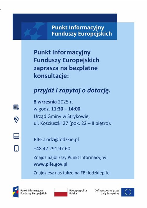 Mobilny Punkt Informacyjny Funduszy Europejskich w Strykowie