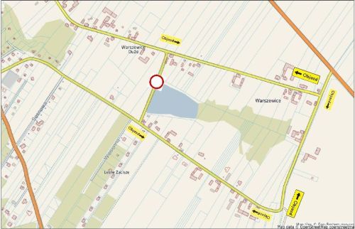Mapka - zmiana organizacji ruchu w Warszewicach