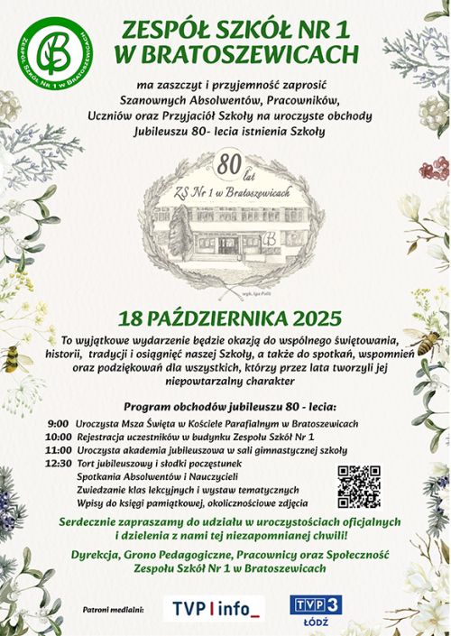 Jubileusz 80-lecia ZS Nr 1 w Bratoszewicach