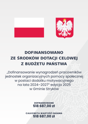 "Dofinansowanie wynagrodzeń pracowników jednostek organizacyjnych pomocy społecznej w postaci dodatku motywacyjnego na lata...