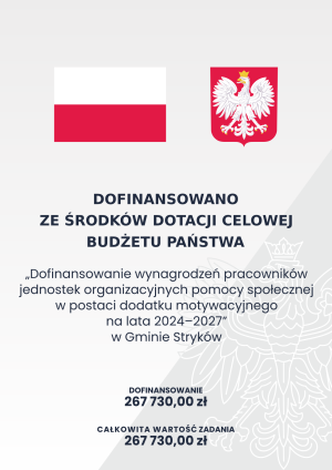 "Dofinansowanie wynagrodzeń pracowników jednostek organizacyjnych pomocy społecznej w postaci dodatku motywacyjnego na lata...