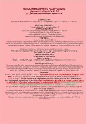 Regulamin konkursu dla przedszkoli i klas 0-II