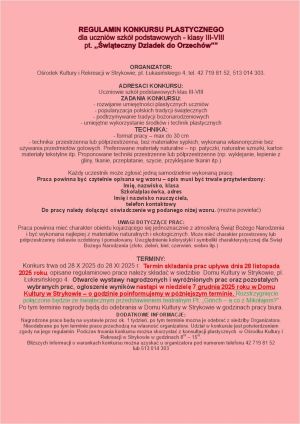 Regulamin konkursu dla klas III-VIII