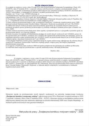 Oświadczenie dla konkursu dla KGW i innych grup stowarzyszonych