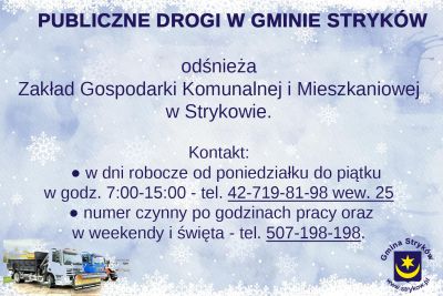 Akcja Zima 2025/2026 - ZGKiM w Strykowie - kontakt
