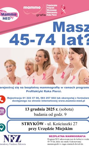 Mammobus - ul. Kościuszki 27 - sobota 13.12.2025 r.