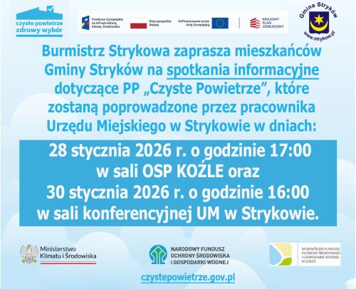 Spotkania informacyjne dotyczące programu "Czyste Powietrze"