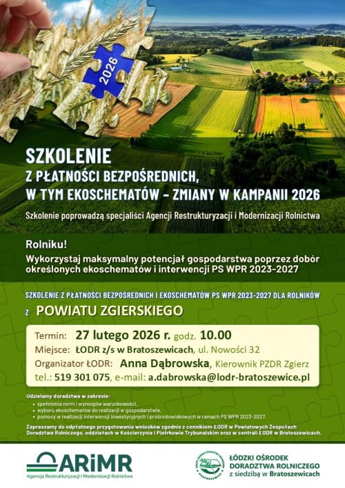 Szkolenie z płatności bezpośrednich dla rolników w ŁODR Bratoszewice