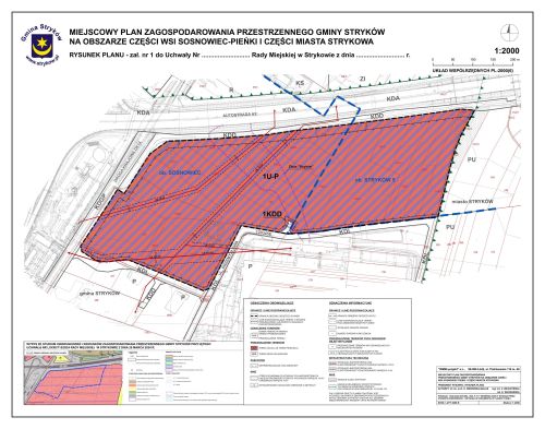 MPZP Sosnowiec-Pieńki, Stryków - rysunek planu - etap konsultacji społecznych