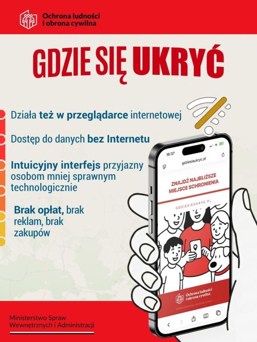 "Gdzie się ukryć?" - aplikacja offline