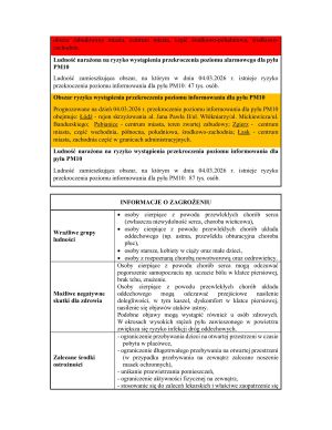 Powiadomienie o ryzyku wystąpienia przekroczenia poziomu informowania dla pyłu zawieszonego PM10 w powietrzu 4.03.2026