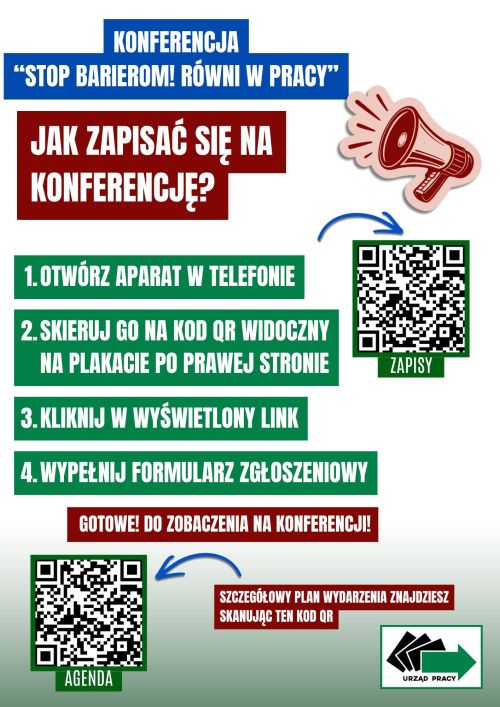 Zapisy na konferencję 10 czerwca o godz. 10:00 "Stop barierom! Równi w pracy"