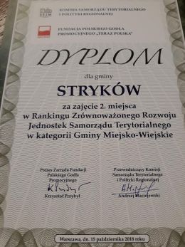 Gmina Stryków wyróżniona!