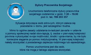Dyżur pracownika socjalnego