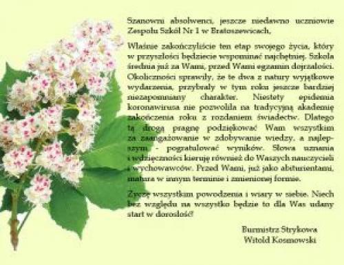 Życzenia dla maturzystów