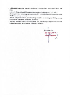 Informacja dotycząca otwarcia przedszkoli na terenie Gminy Stryków