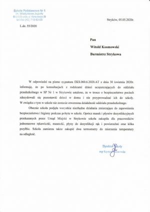 Informacja dotycząca otwarcia przedszkoli na terenie Gminy Stryków