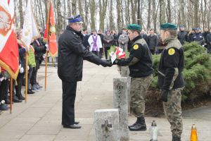 Zdjęcie przedstawia uczestników uroczystości Bitwa pod Dobrą stoczonej 24 lutego 1863 roku podczas powstania styczniowego -...