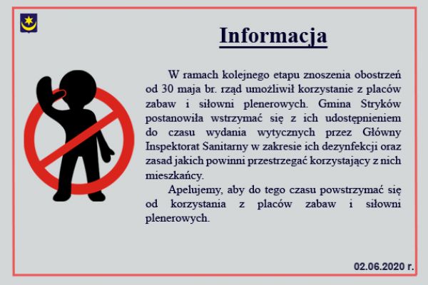 Informacja- place zabaw 02.06