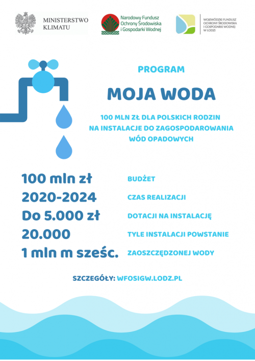 Nowy program "Moja Woda" - 100 milionów złotych na 20 tysięcy przydomowych retencji