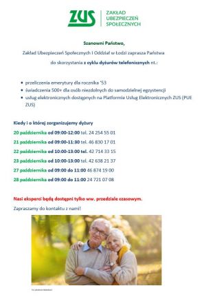 Informacja ZUS - dyżur telefoniczny
