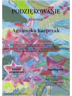 KWIAT DZIEŁEM DOSKONAŁYM -dyplomy