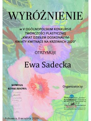 KWIAT DZIEŁEM DOSKONAŁYM -dyplomy