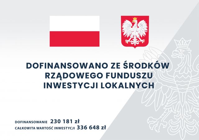TABLICA INFORMACYJNA O PRZEZNANYM DOFINANSOWANIU