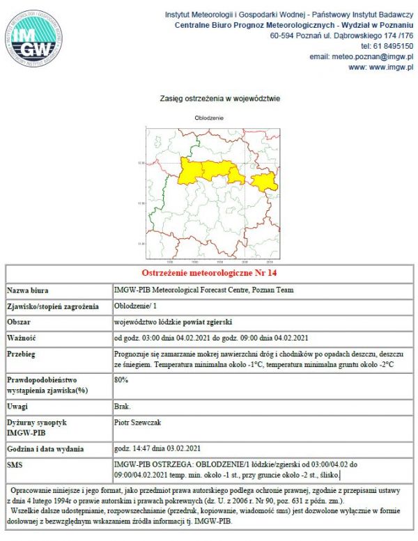 Ostrzeżenie meteorologiczne