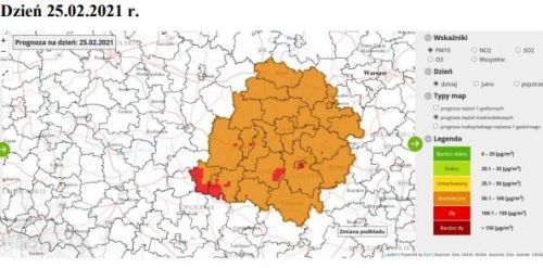 Mapa zanieczyszczenia powietrza